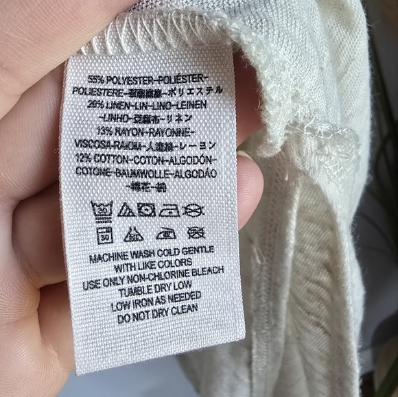 Free People Tri Sierra Linen Knit Cream Swing Oversized Tunic Top Size Medium - Picture 10 of 11